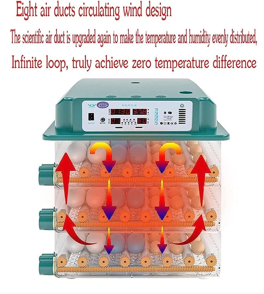 Digital Egg Incubator,Automatic Digital 152/176/232 Eggs Poultry Hatcher Tool Automatic Turning Temperature Control for Chicken Duck Pigeon Quail Bird(232 Eggs)