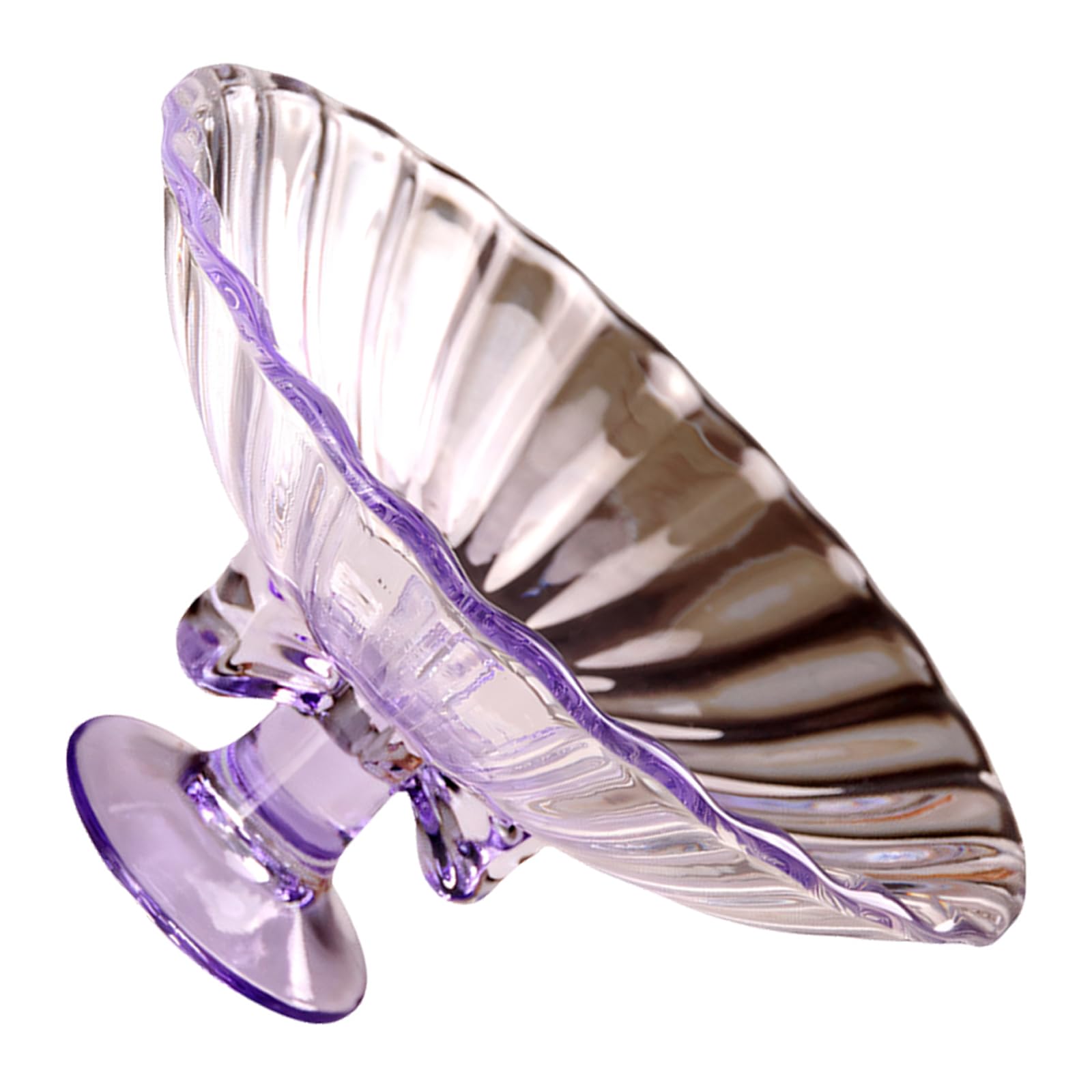 Veltros Purple Decorative Glass Snacks Tray Feature Artistic French Bowknot Embellishment And Raised Base For Stylish Serving Party Glass Fruit Tray