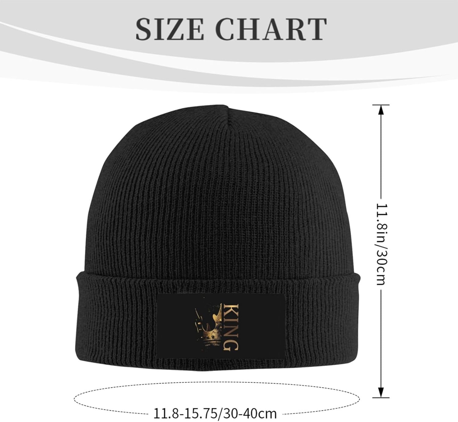 King Slouchy Beanie Cap Cool Knit Hat Mens Beanie Winter Hats King Knitted Hat for Men - Image 3