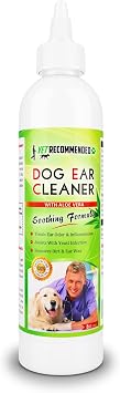Vet Recommended Dog Ear Cleanser with Natural Aloe Vera for Dog Ear Cleaning 8oz/240ml.