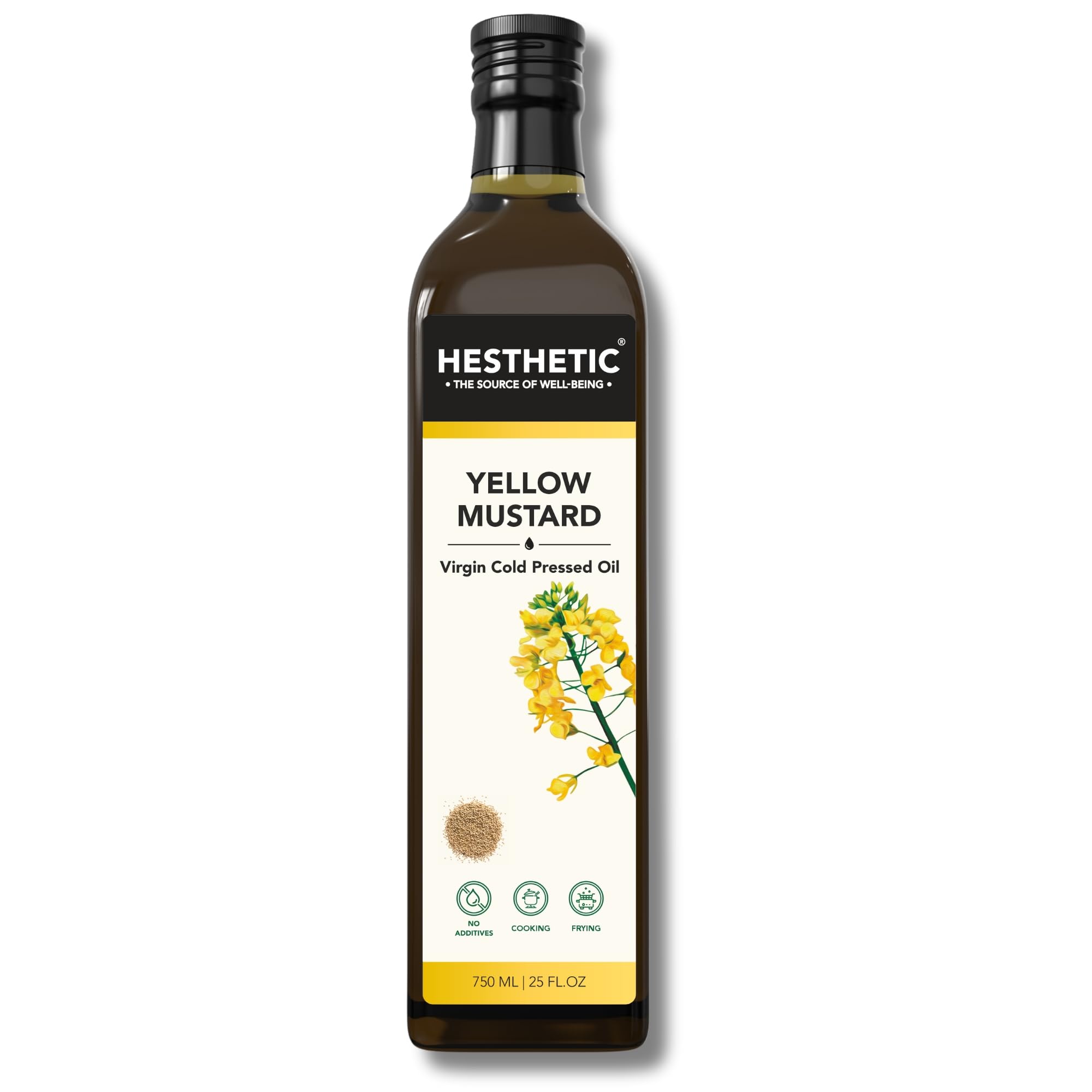 Hesthetic- Edible Cold Pressed Yellow Mustard (Sarso) Oil | 750ml | Rich in Healthy Fats, Ideal for Cooking, Frying & Salad Dressings | 100% Pure & Natural Virgin Oil | Perfect blend of Taste & Aroma (B08W8Y55JP) Amazon Price History, Amazon Price Tracker