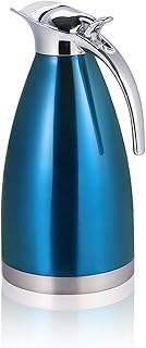 Karafki termiczne, 1.5L/2L dzbanek na herbatę ze stali nierdzewnej podwójna ściana izolowany dzbanek termiczny termofor do kawy herbata gorące napoje(2L-Blue)