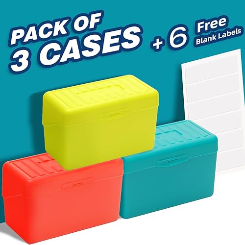 Miniatura 2 de H4D Tarjetero de índice de 3 x 5, estuche organizador de caja de tarjetas de índice, soporte para tarjetas flash de 3 x 5, caja de capacidad para