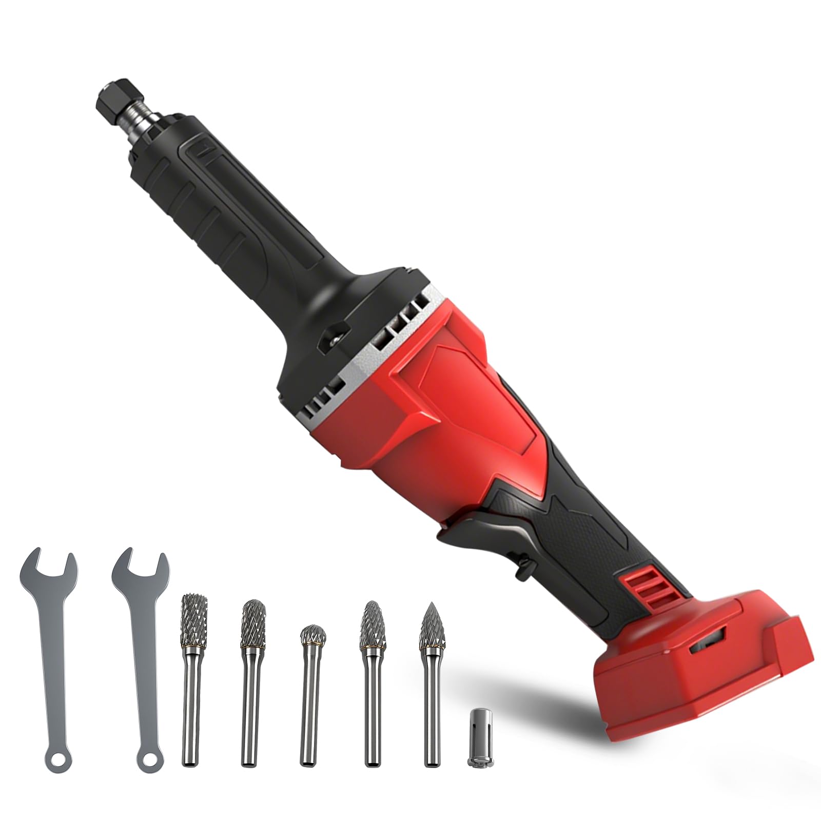 Cordless Die Grinder for Milwaukee M18 18V Battery, 24000 RPM Brushless Motor Electric Die-Grinder, Power Straight Grinder Tool for Grinding, Polishing, Deburring (No Battery)