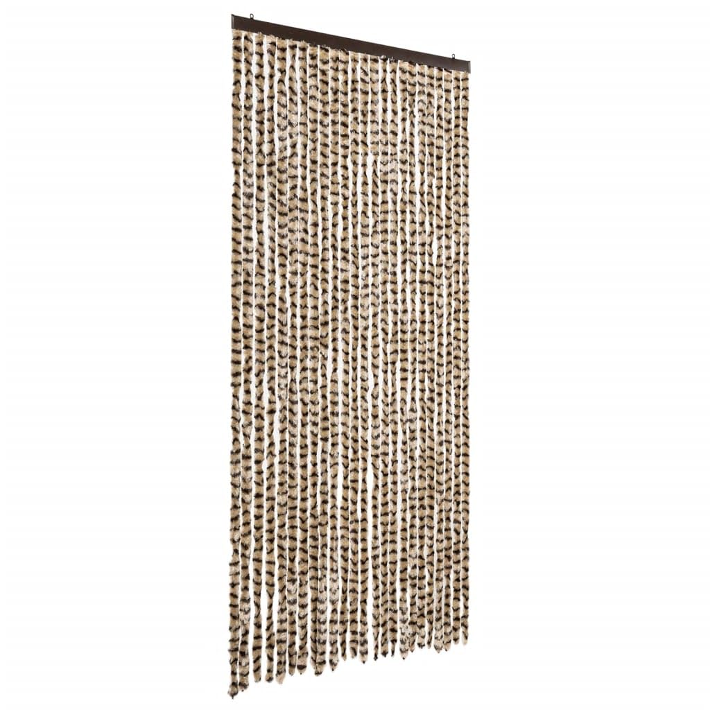 vidaXL Fly Curtain, Fly Screen for Window Living Room Doorways, Door Curtain for Decorations, Fly Blind, Beige and Brown 100x230 cm Chenille — image 1