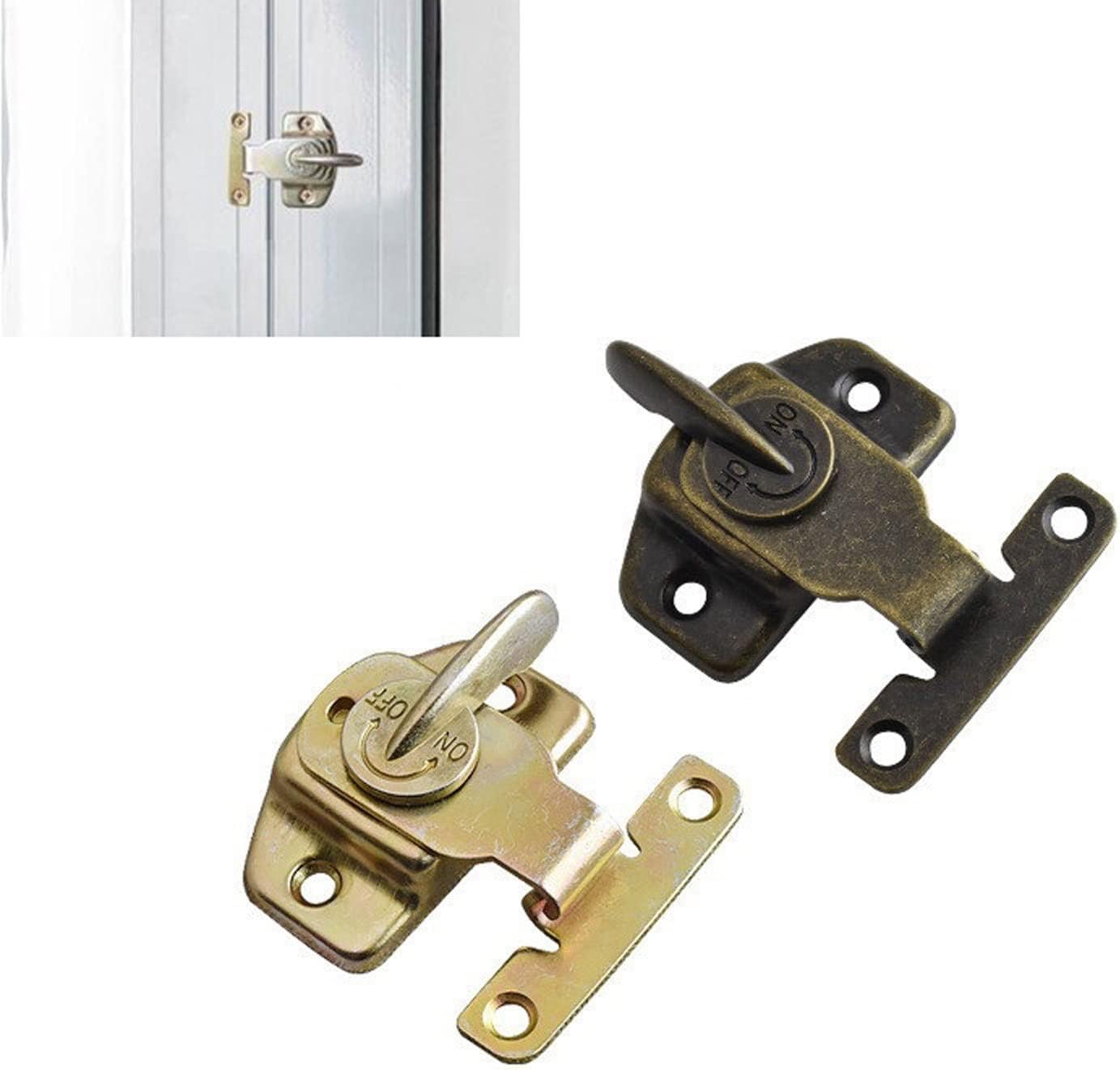 Door Locks and Latches Door Lock, Window, Spring Latch Latch, for Dining Table, Drawer, Cabinet, Lock, Furniture Security Hardware(Plating)