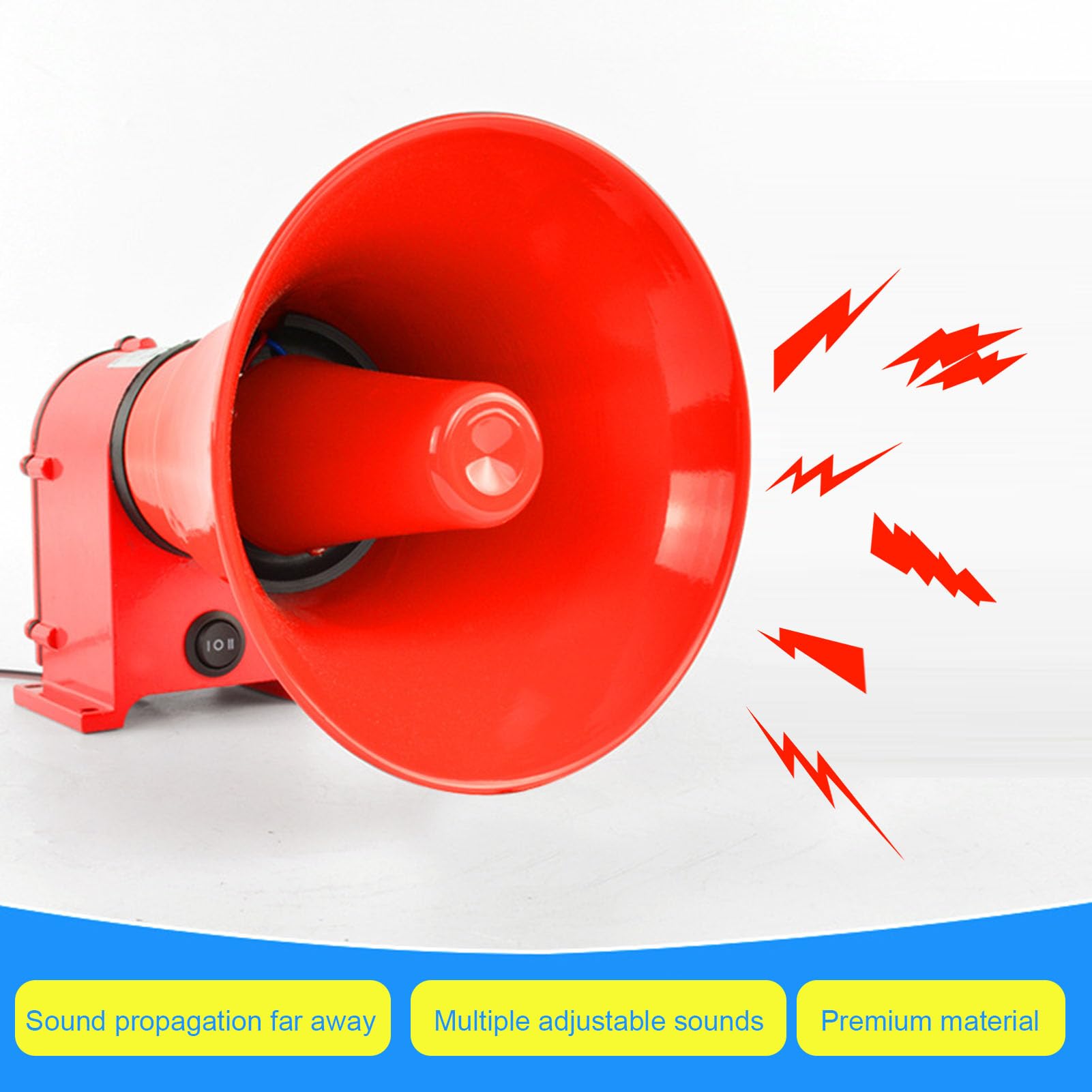 FILFEEL Sirena Industrial 115dB 3- Bocina de Advertencia de Emergencia - Alarma de Aleación de Aluminio IP56 para Maquinaria Portuaria de Cruce Ferroviario de Sitio de Construcción de Fábrica