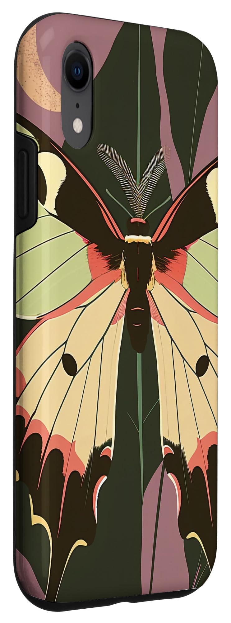 iPhone XR Cute Pastel Purple Floral Luna Moth Aesthetic Case - Image 3