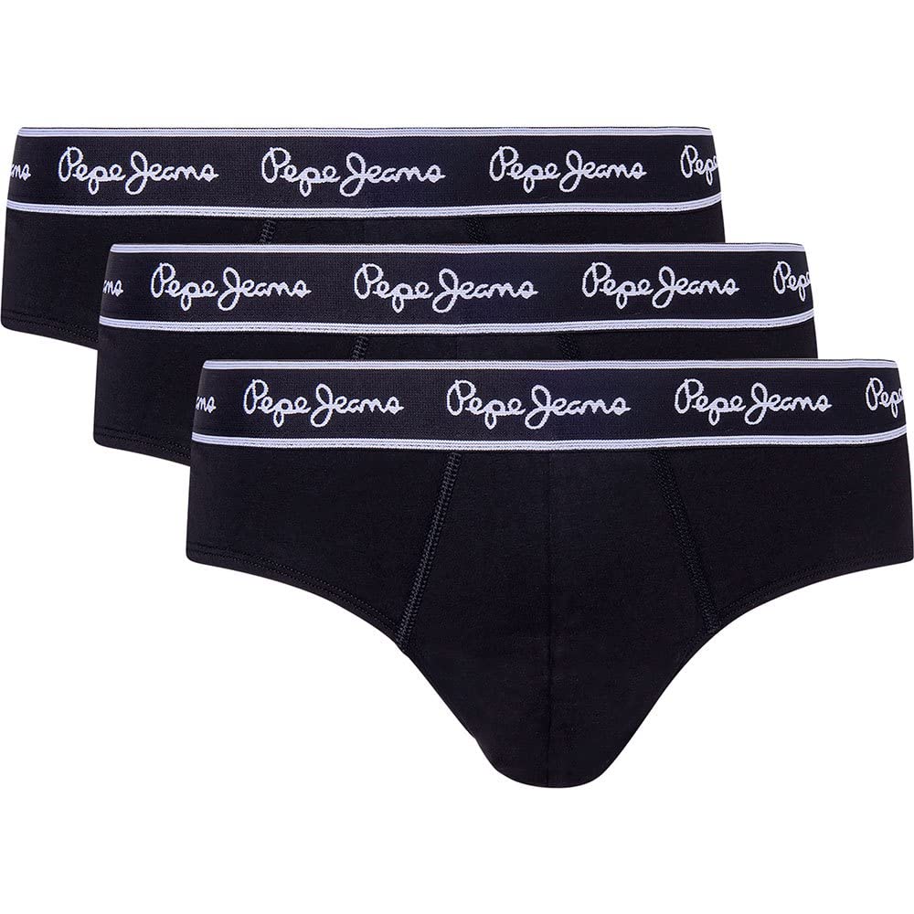 Pepe Jeans Men's Black (Black) Pepe Bf 3P Briefs,Blue,L