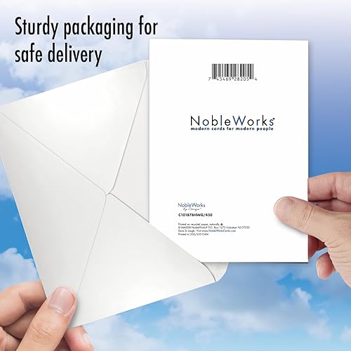 Miniatura 6 de NobleWorks Tarjeta de felicitación de Halloween con sobre de 5 x 7 pulgadas (1 tarjeta) calabaza vintage para niños, gato C10187BHWG