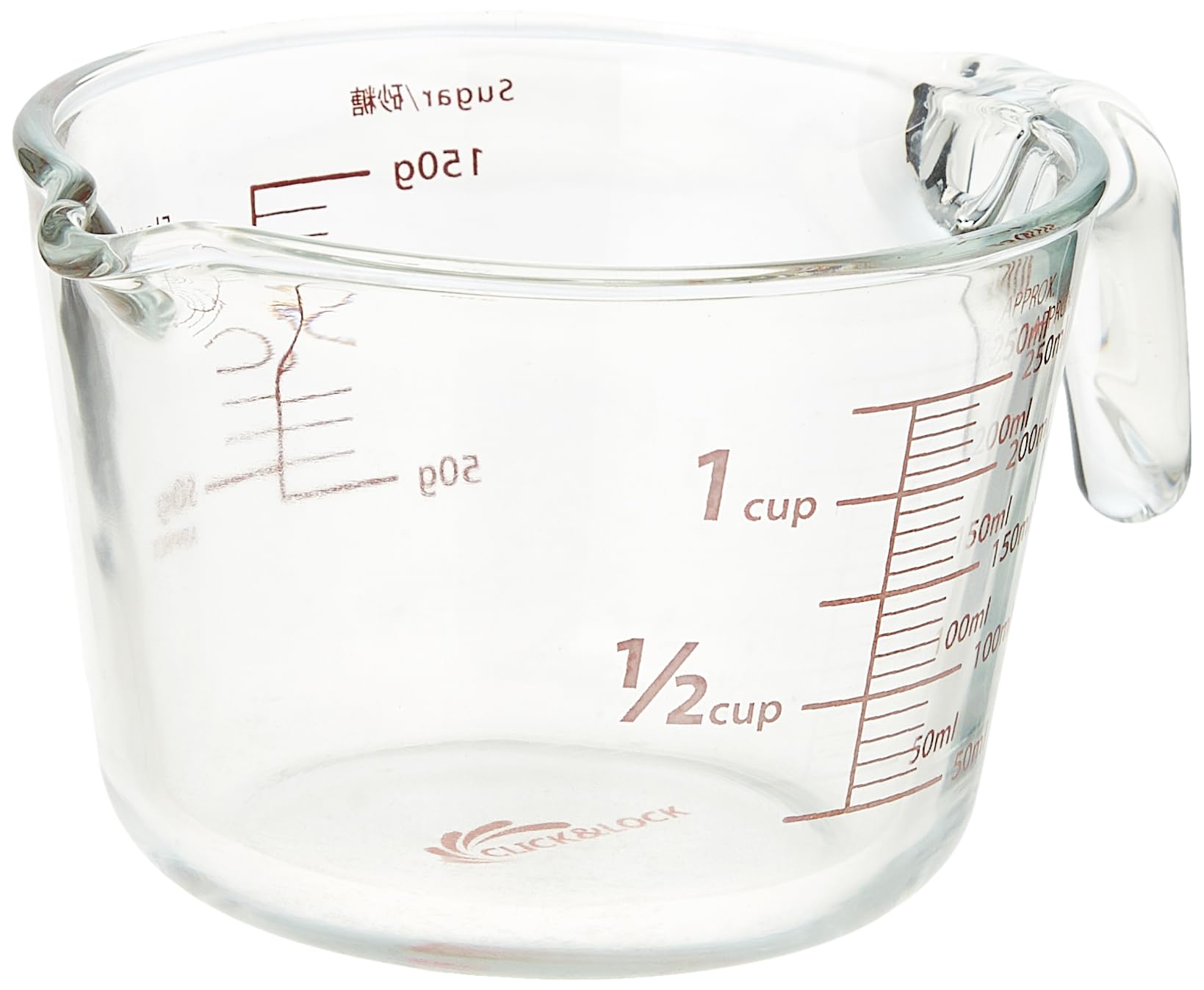 Clicklock Glass Measuring Jug 0.25L