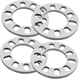 ZHTEAPR 4pc 6mm or 1/4" Universal Wheel Spacers Adapters for Most 5 Lug Vehicle - PCD from 108-130mm 5x108 5x110 5x112 5x114.3 5x115 5x120 5x127 5x130 5x4.5 5x4.25 5x5 5x4.75