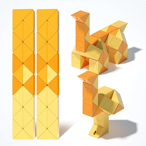 GAN Twist Magic Snake, 48 cuñas 6 colores cubo rompecabezas con juguete juego de rompecabezas para niños y adolescentes