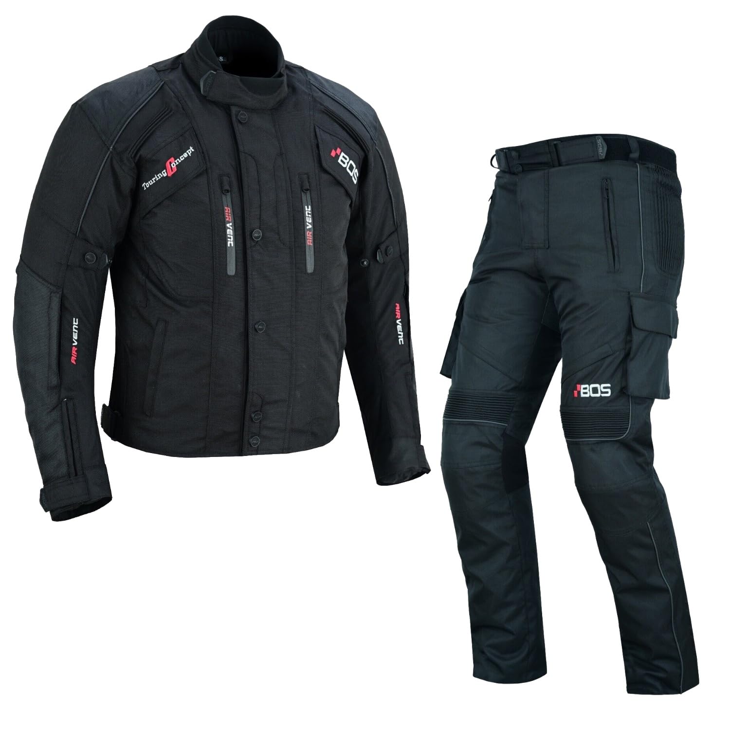 BOSmoto MOTORRADKOMBI JACKE + HOSE - ZWEITEILER- TEXTIL Motorrad Bike,Herren Motorrad Textil Kombi,Motorrrad Jacke und Hose,Motorradkombi