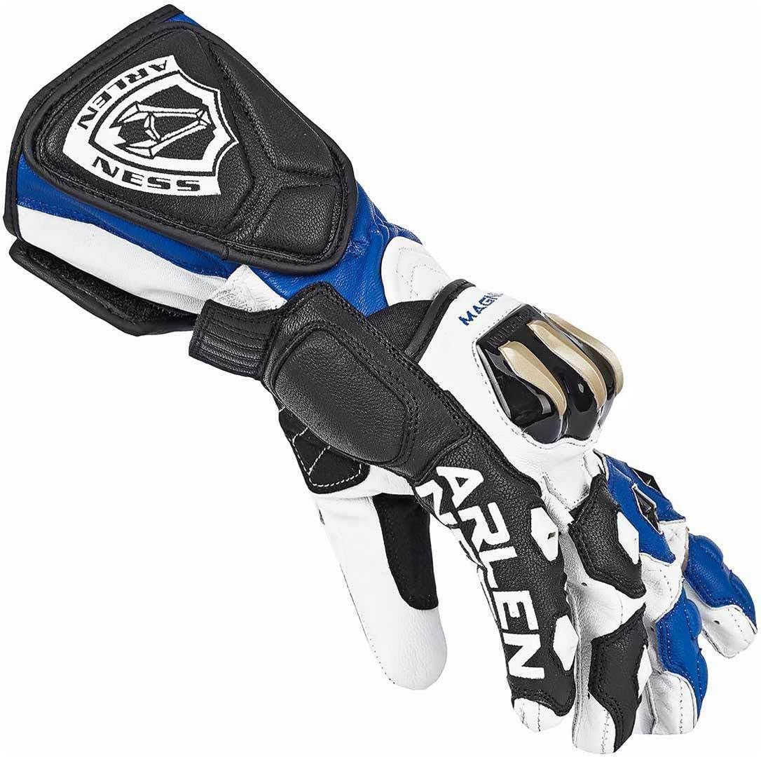 Arlen Ness Sugello Motorradhandschuhe, schwarz/weiß/blau, S