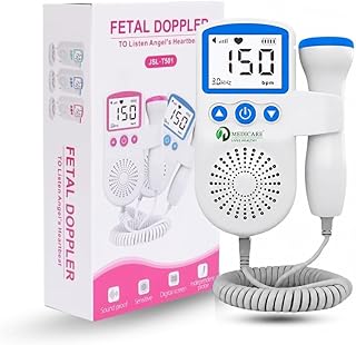 Portable Fetal Doppler Baby Heartbeat Monitor for Pregnancy | Digital LCD Display with in-Built Speaker, Accurate FHR Detection | Compact Prenatal Monitor for Home & Clinic Use (Blue)
