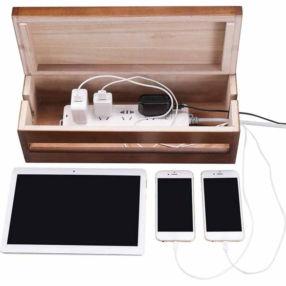 Caja De Gestión De Cables De Madera, Organizador De Cables, Caja De Almacenamiento De Cables, Funda Oculta, Cubierta Protectora De Almacenamiento para Cargador para Hogar Y Oficina
