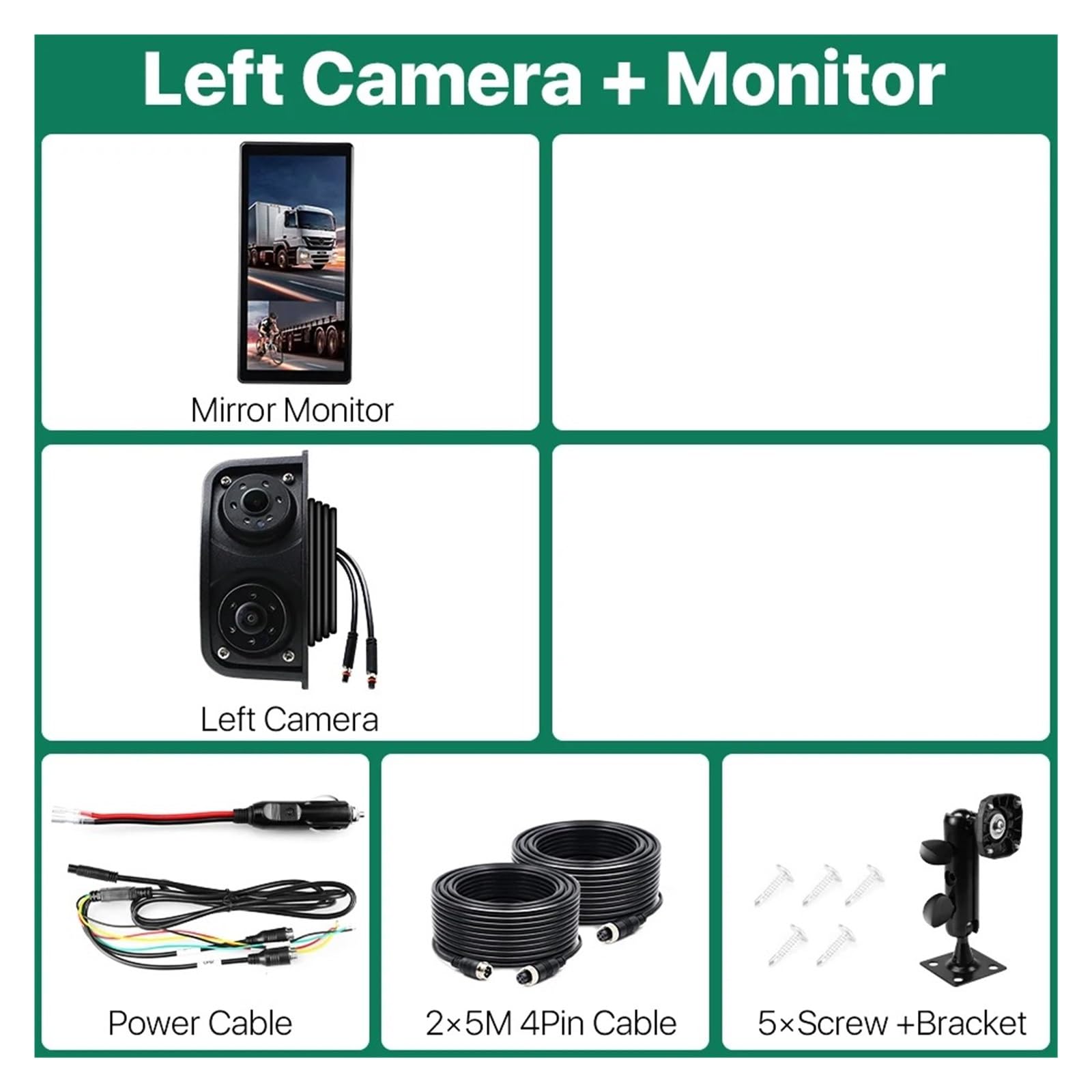 Kamera zapasowa AHD 26.3 cm BSD widok z boku pionowy monitor ekran dotykowy nagrywanie pętla wyświetlacz lewa prawa kamera samochodowa zamiennik lusterka do samochodów ciężarowych (tylko monitor
