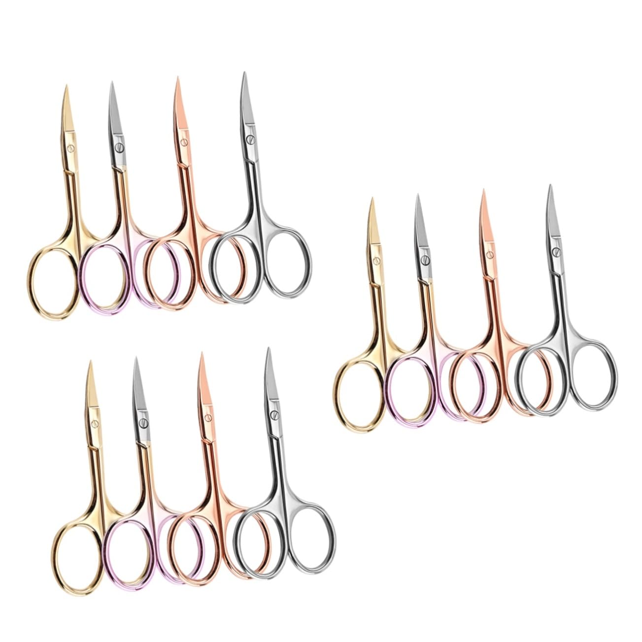FRCOLOR 3 Set Di Forbici Colorate Per La Barba Set Di Forbici Per Baffi Per Il Naso Per Per Uomo Uso Domestico 4 Pezzi*3