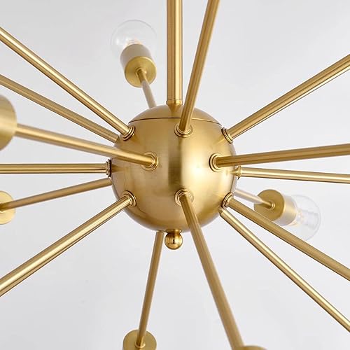 Miniatura 8 de WFRDJSP Sputnik Candelabros de 18 luces, lámpara de techo grande moderna de mediados de siglo, lámpara de techo ajustable antioxidante, persianas de