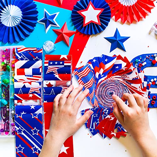 60 Pcs Cotton Jelly 4Th Of July Fabric Roll Independence Day Fabric Strips Cotton Jelly Fabric Patriotic Quilting Fabric Roll For Sewing Diy Patchwork, 12 Styles #TOP4