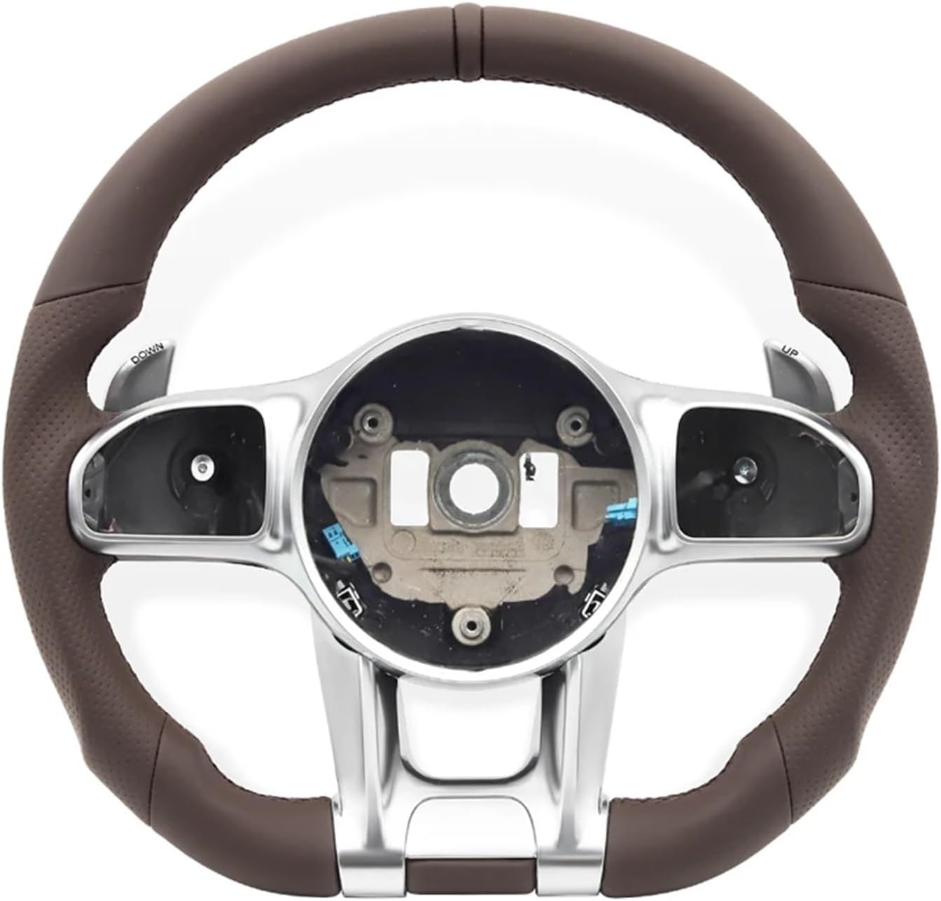 Car Nappa Leather Steering Wheel Compatible For Mercedes-Benz AMG GLE W167 W177 W204 W206 A35 E53 Cla45 300d 2020-2025 Car Accessories(With heating)