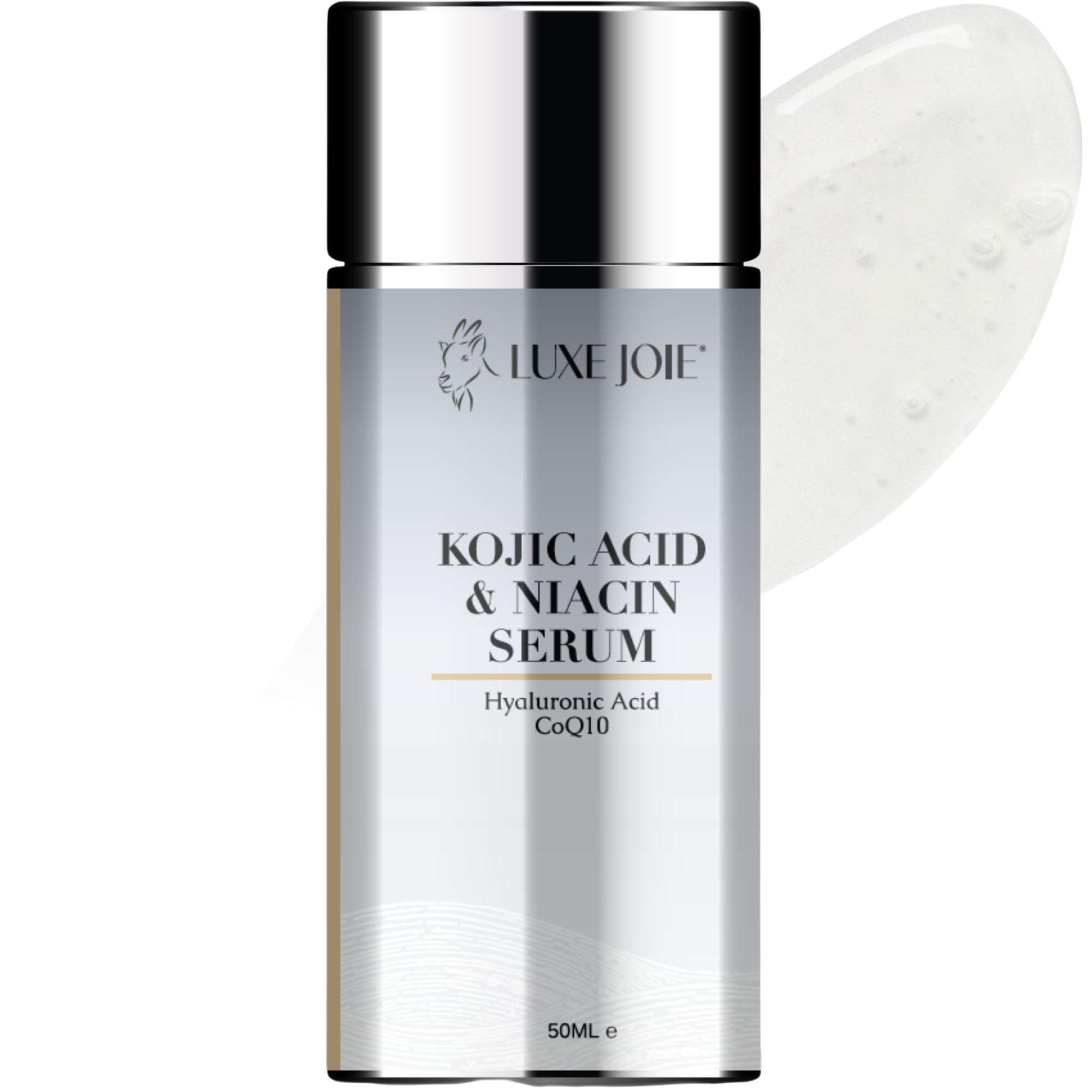 LuxeJoie 5% Niacin Facial Serum Hyaluronic Acid 62% Organic Niacinamide B3 Reduce Fine Lines and Wrinkles