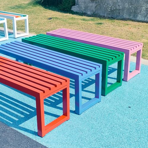Bancos de jardín de metal para exteriores duraderos en plazas 3