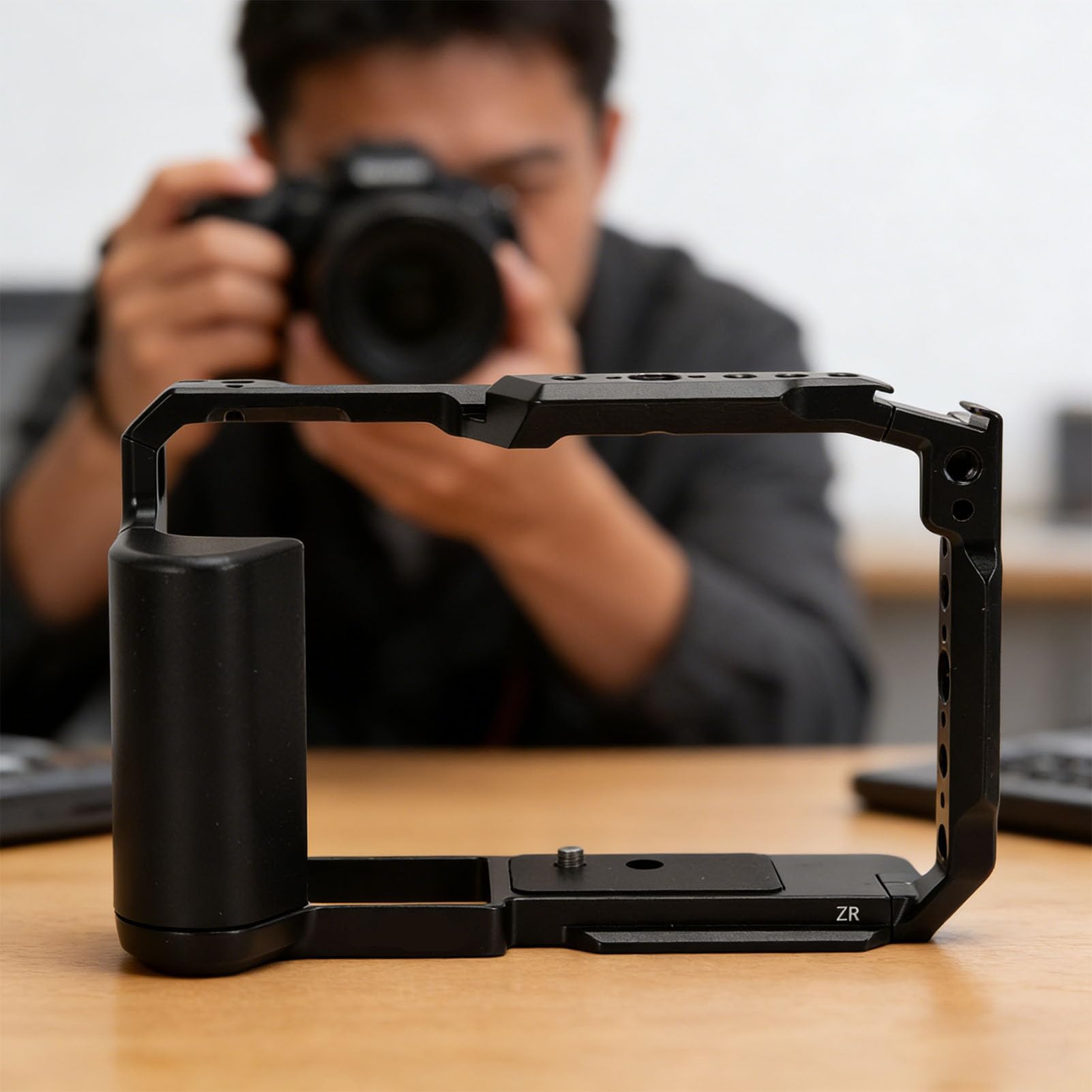 Fabater Klatka na Aparat, Stabilizator Statywu DSLR ze Stopu Aluminium z zimną stopką, Otwory Gwintowane 1/4 Cala 3/8 Cala, Podstawa Arca 38 MM, Kompatybilna z NK ZR