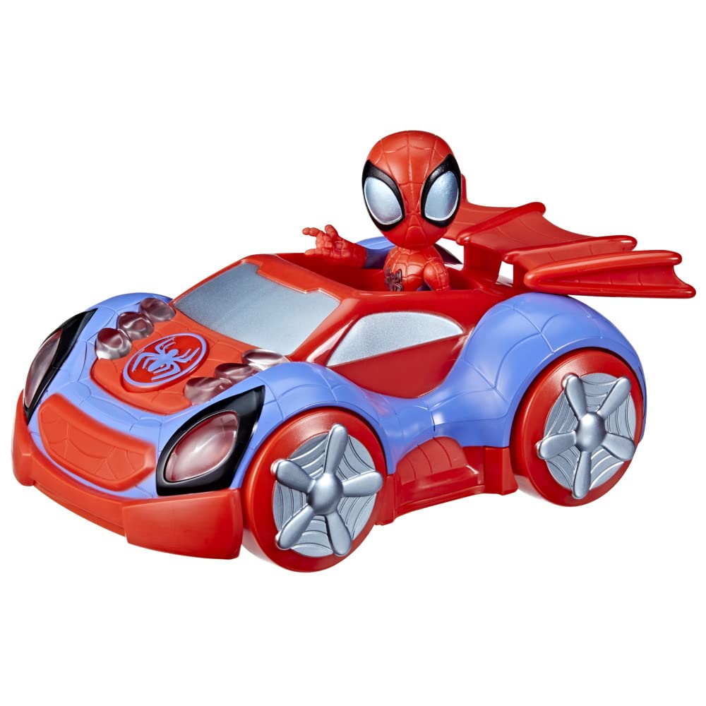 SPIDEY AND HIS AMAZING FRIENDS Hasbro Marvel Glow Tech Web-Crawler Vehicle, Pre-school Toy with Lights and Sounds - Image 3