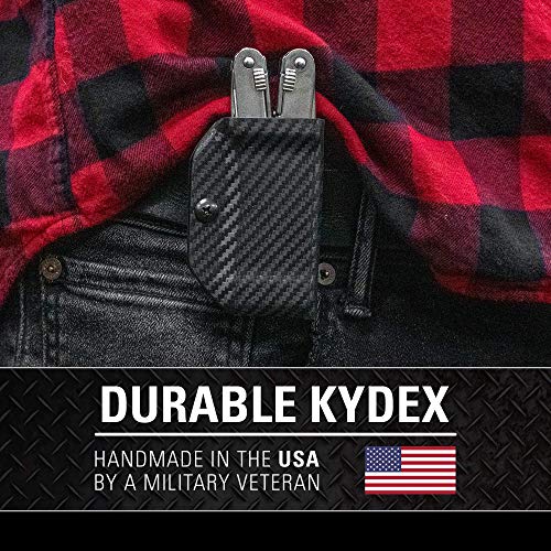 Clip & Carry Kydex Multitool Sheath for the Victorinox Spirit - Made in USA - Multi Tool Holder Holster - Carbon Fiber Brown - Thumbnail 2