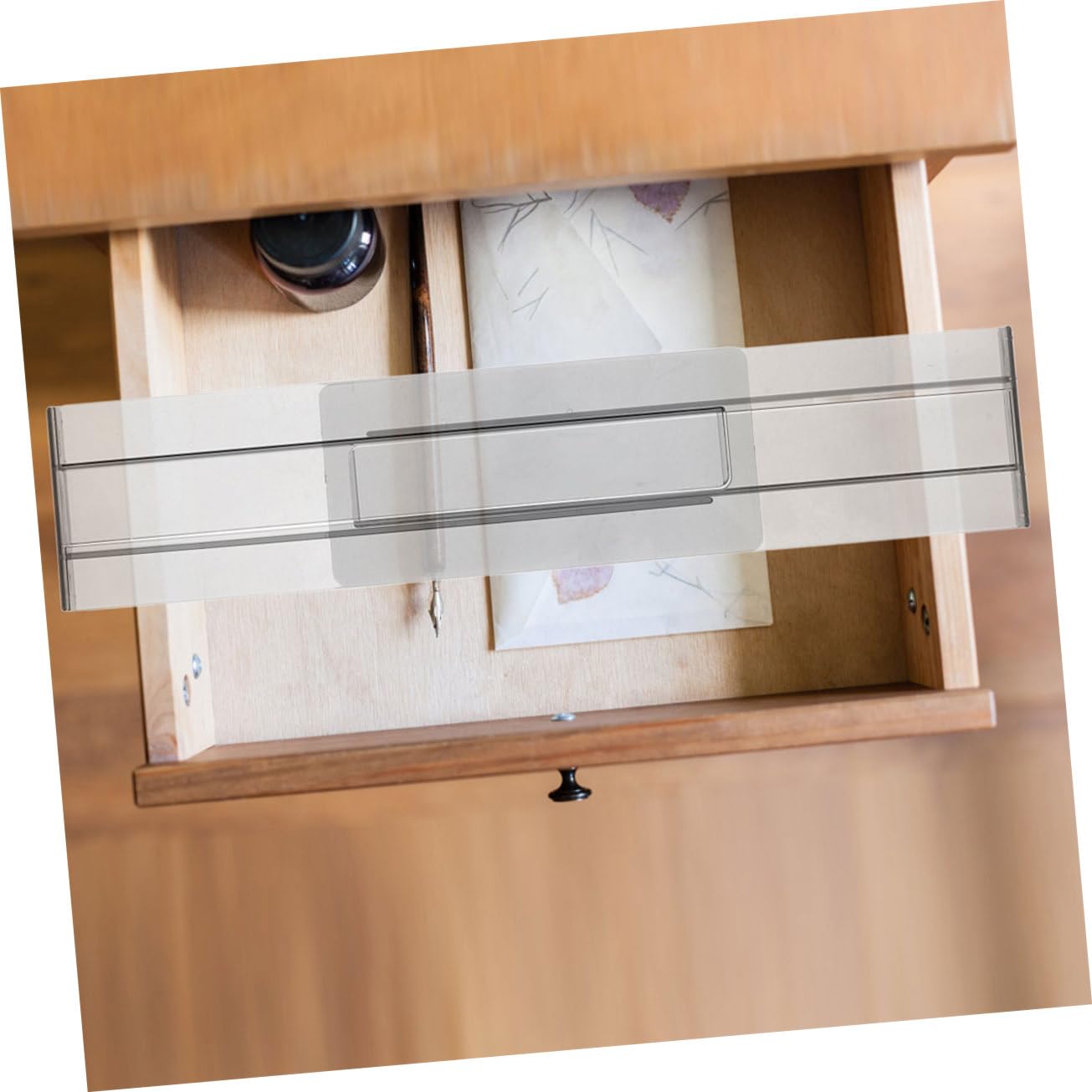 OUNONA Divisori per Cassettiere Espandibili Regolabili 8 Pezzi | Ps Trasparente Bianco, Misura 27, 5-52cm, per Vestiti e Intimo in Armadio o Camera