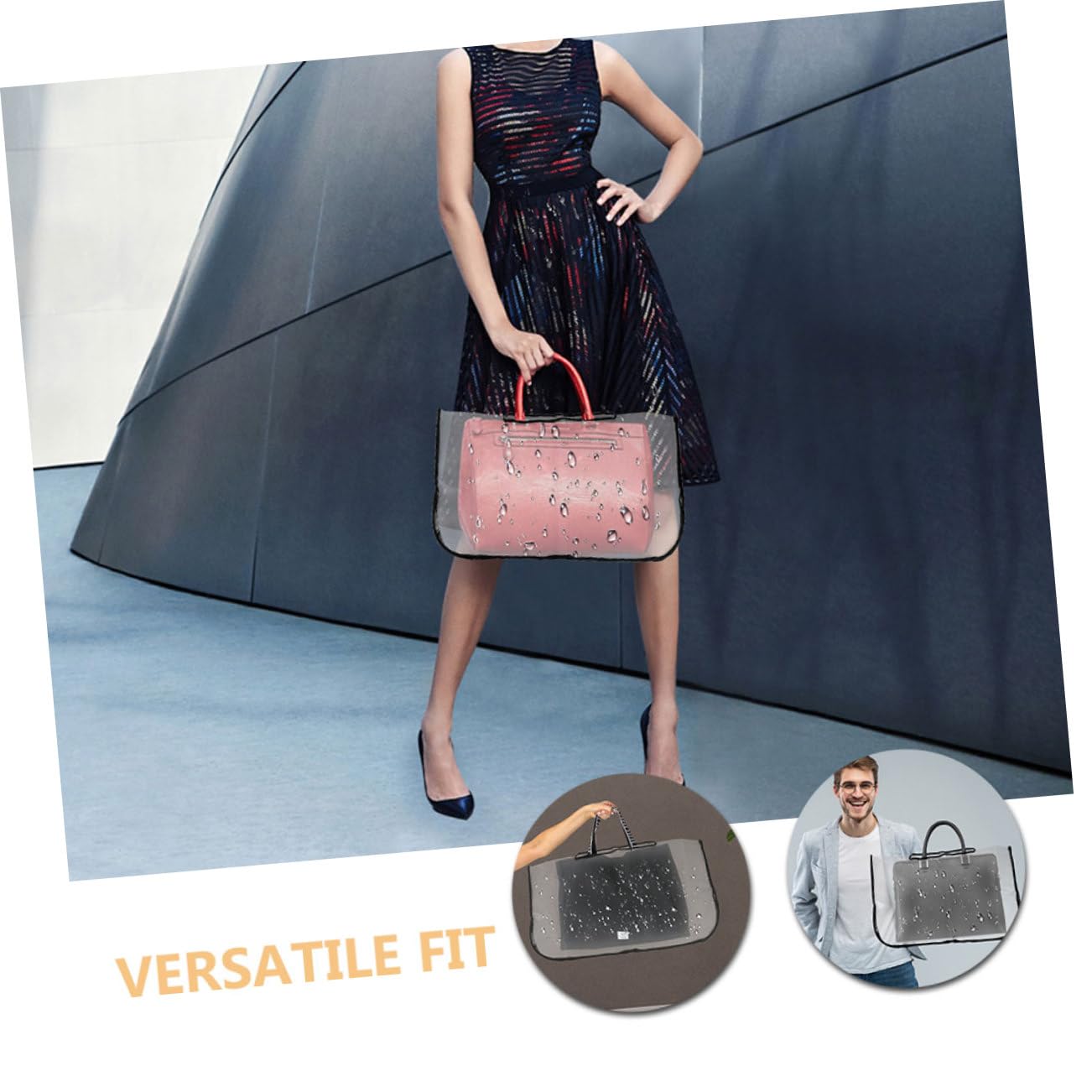 Amosfun Funda de Lluvia para Bolso Transparente Eva, 2 Piezas