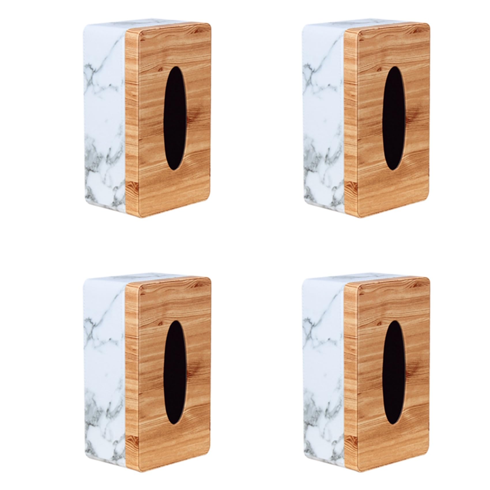 Hndhbfgrt 4X Rectangular Marble PU Grain Tissue Box Cover Napkin Holder Paper Towel Dispenser Container