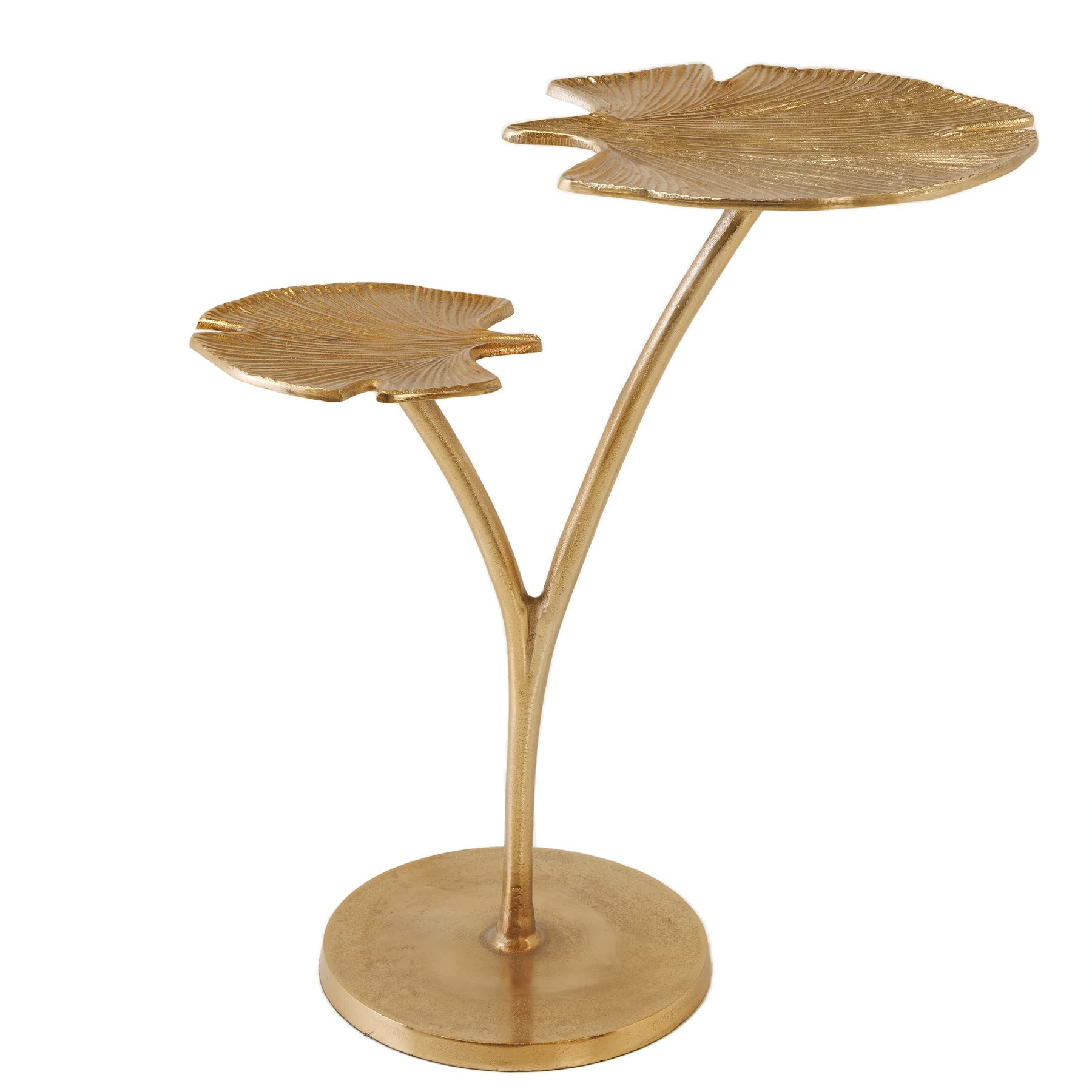 Beistelltisch GINKGO LEAFS 50cm - gold - Metall - handgefertigt Couchtisch