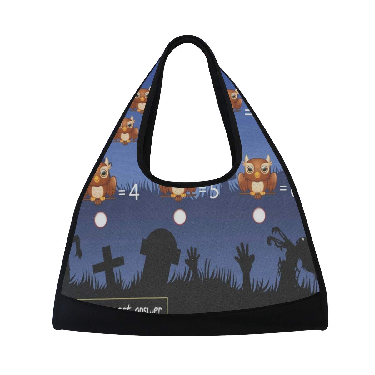 Gym Bag, Sports Duffle Bag Game Count The Owl In Halloween Training Handbag Large Travel Shoulder Tote Bag Tennis Badminton Racket Bag for Men Women