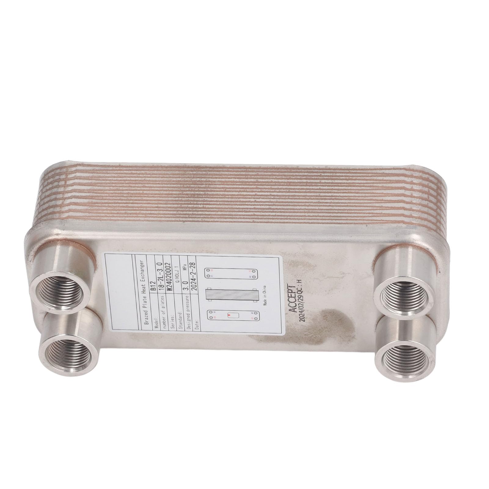 Pssopp Intercambiador de Calor de Placa Soldada de Acero Inoxidable 304, Enfriador Eficiente de Mosto de Cerveza para Equipos de Laboratorio y Elaboración de Cerveza Casera
