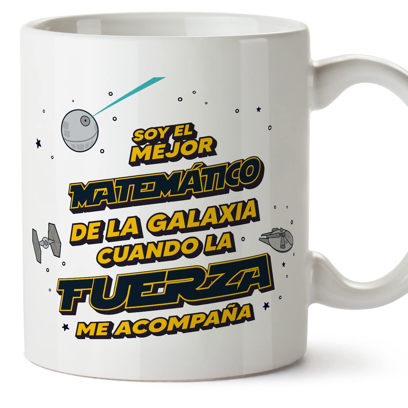 MUGFFINS Tazas para JEFE hombre - En Español - Mejor de la Galaxia Cuando Fuerza me Acompaña - 11 oz / 330 ml - Regalo original y divertido — view 345