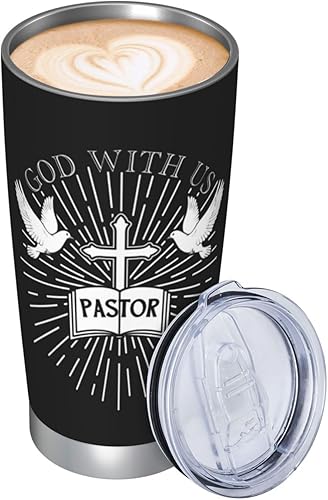 Miniatura 5 de Regalos de agradecimiento para pastores, regalos para pastor para hombres, regalos para pastor, vaso de acero de 20 onzas con tapa, regalos