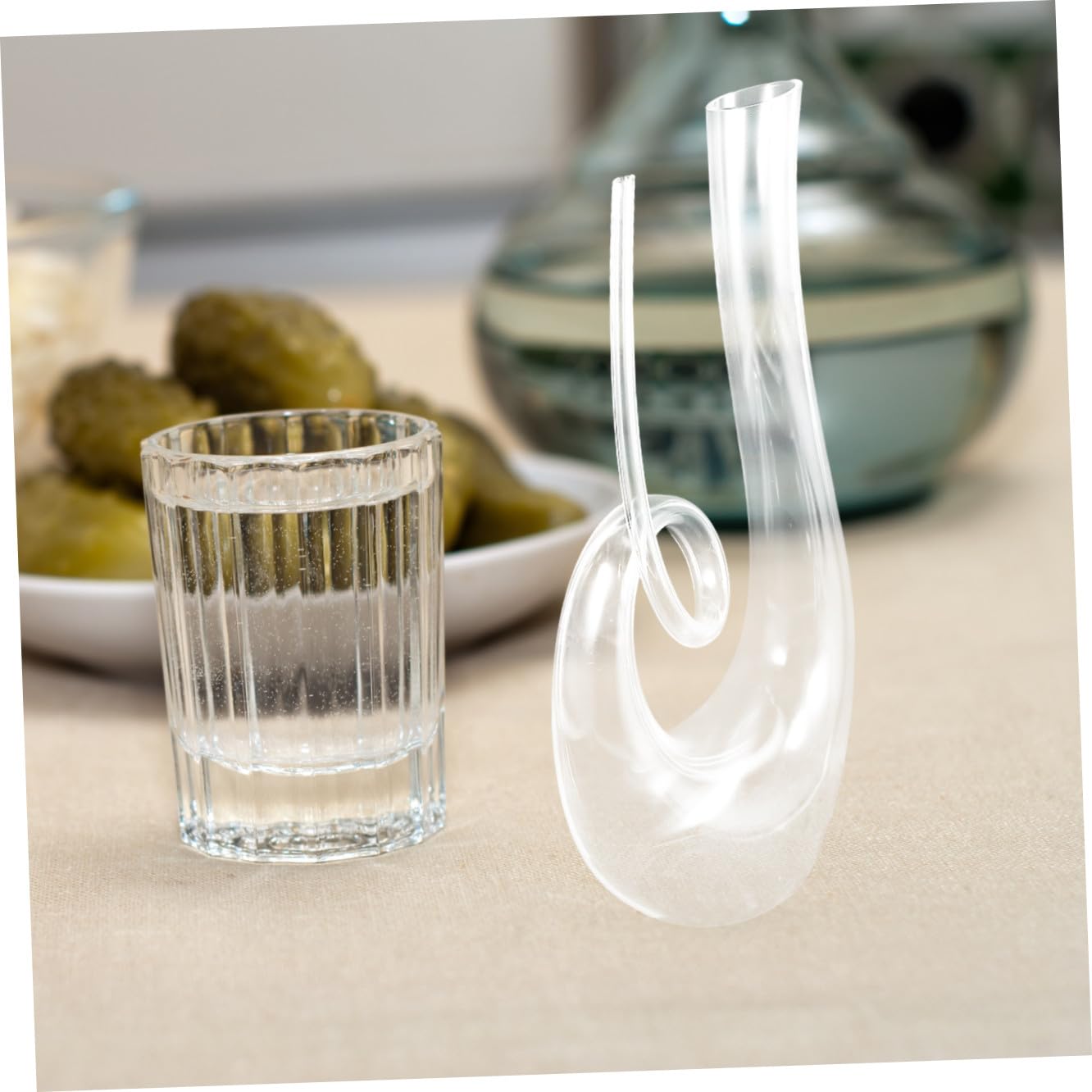 GLEAVI Decanter in Cristallo Trasparente Senza Piombo Caraffa Vino Bottiglia Conica Stabile con Fondo Piatto Ossigenatore Elegante per Servire Vino Rosso e Bianco Casa e Bar