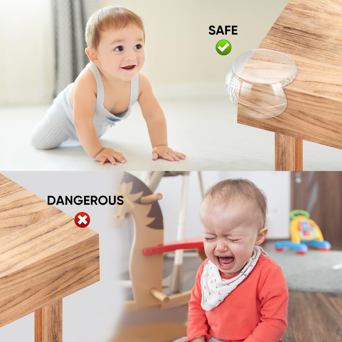 The walquan 30 Pack Corner Protector Baby set includes both L-shaped and round guards for comprehensive furniture safety.