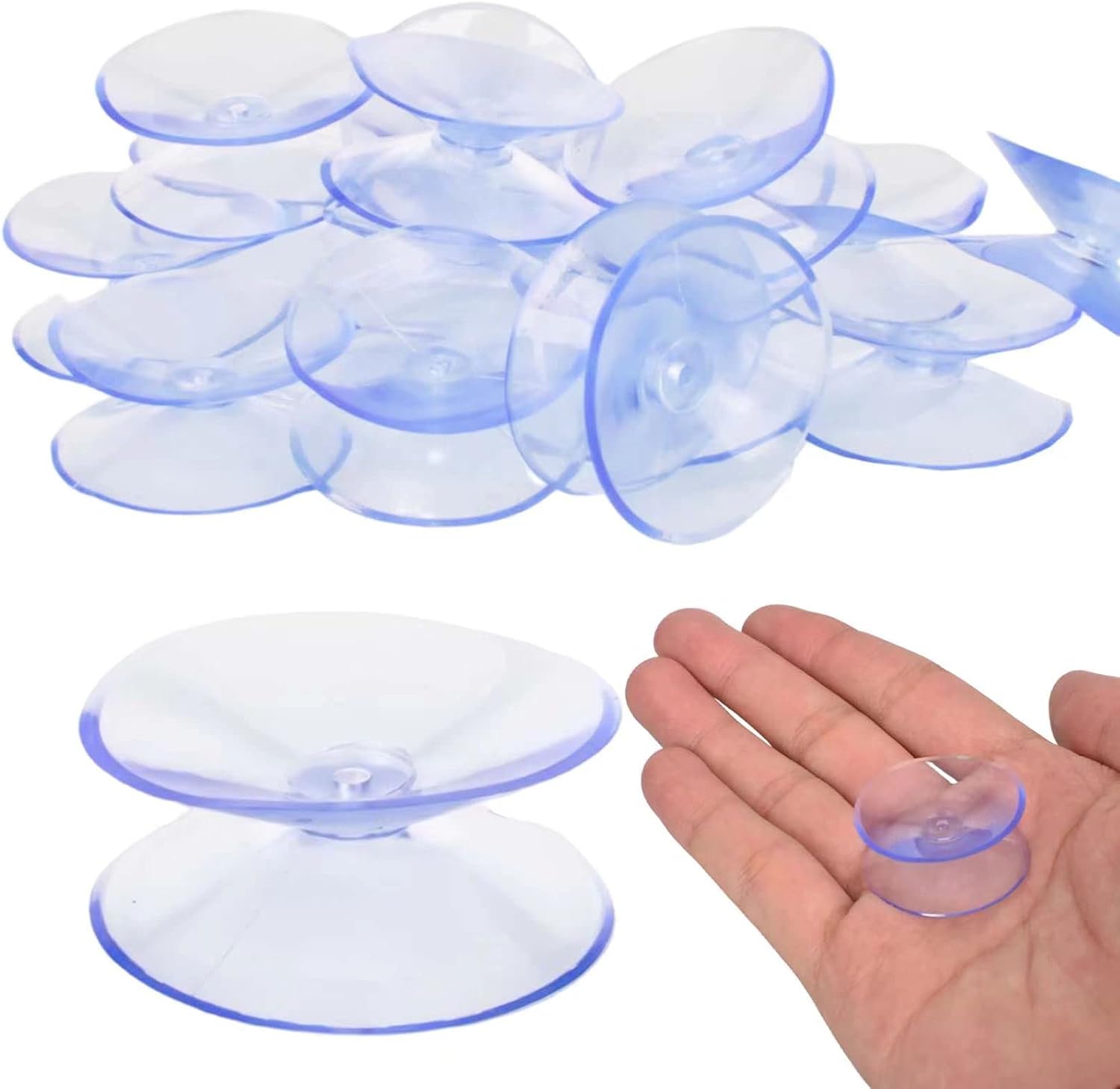 20 Pack Double Sided Suction Cups for Glass Table Top, PVC Glass Table