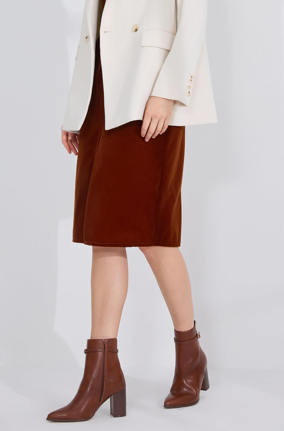 Women’s Pointed Toe Ankle Boots, Chunky Heel Fashion Chelsea Booties with Side Zipper, 3.2 Inch Block Heeled Dress Boot Comfortable for Fall Winter - Image 8