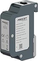 Vista 1 de PROCET - Protector de sobretensiones Ethernet para riel DIN Gigabit, pararrayos industrial de 20 KV para -40°F a 185°F, 120Wmax 10 Gbps PoE++ RJ45