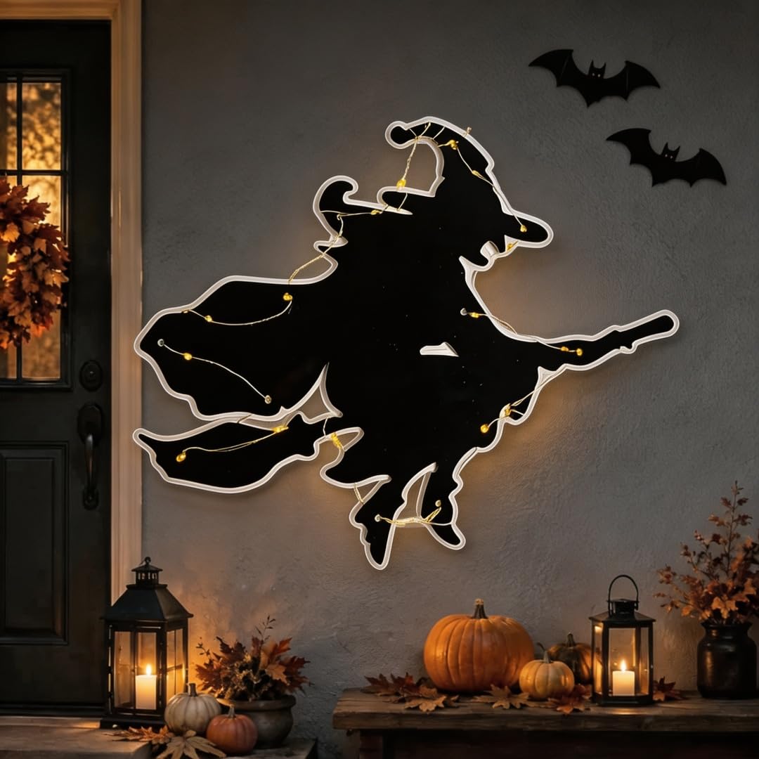 Halloween Silhouette Hanging Lights Spooky Wall Decoration (H)