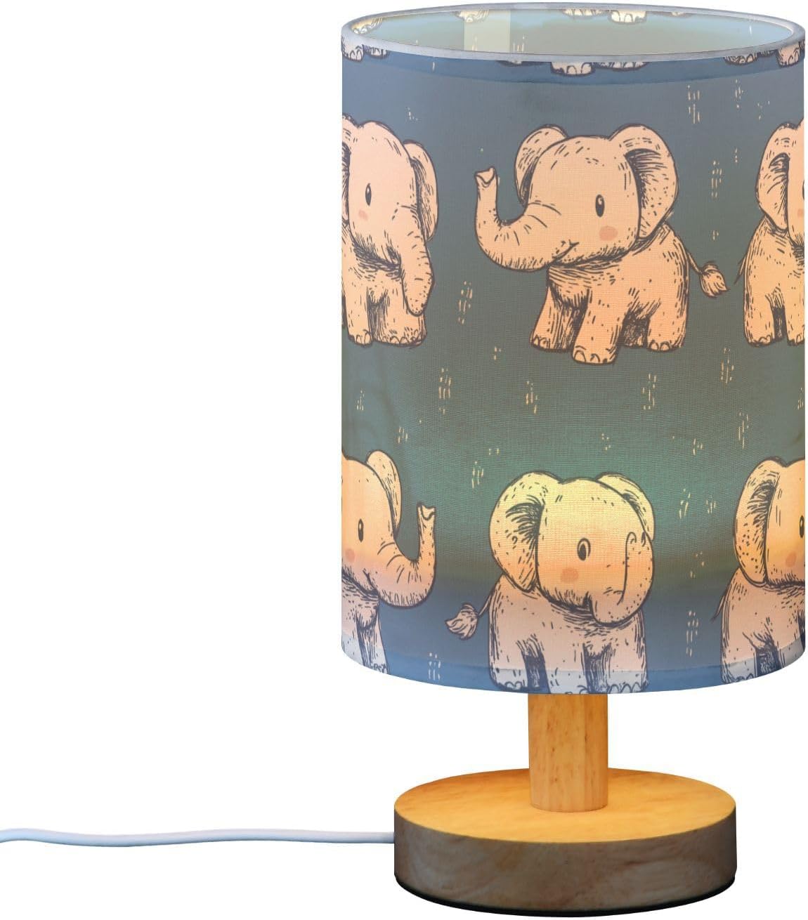 Cartoon White Cute Elephants End Table Lamp Desk Lights for Indoor Lamp for Kids Room Small lamparas de nesa