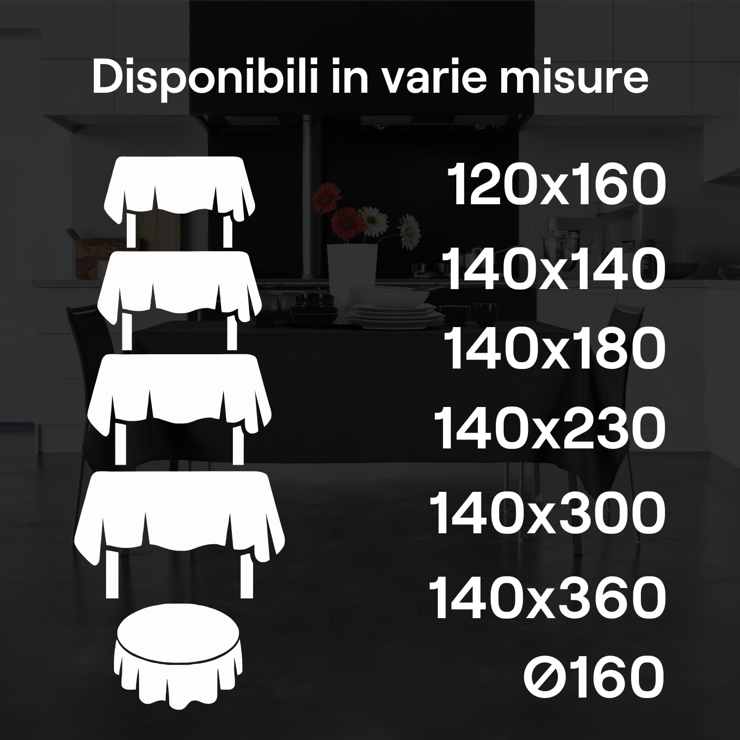 Nappe effet lin, pratique et élégante grâce à son pouvoir anti-taches et hydrofuge, il suffit de passer un chiffon humide - Lavable en machine - 100 % polyester (pierre, 140 x 360 cm)