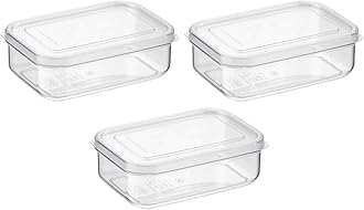 (Set of 3) Micro Clear 21oz Kitchen Pantry Food Storage Container Set with Lid, Shatterproof, BPA Free, Dishwasher, Microwave Safe Canister, Fridge Refrigerator Organizer, Made in Japan