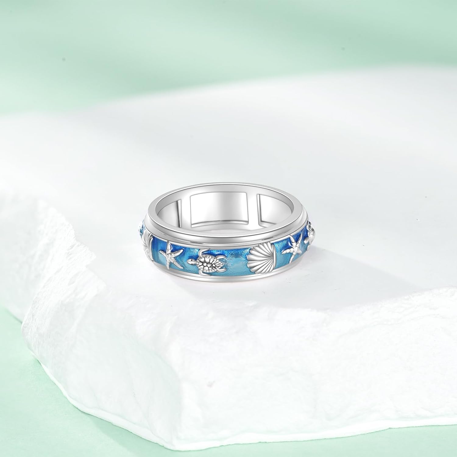 Fidget Anxiety Spinner Rings Rotatable Spinning Rings for Women Relieve Stress Jewelry Gift