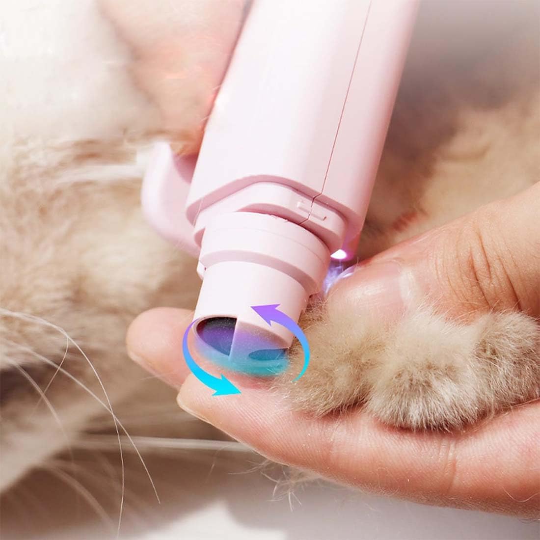 Pupnourish Nail Trimmer, The SafeTrim by PupNourish, 2 in 1 Dog Nail Clippers with Light, Grinder Silent, Splash Guard, Trimmer Supplies for Medium Small Large Dogs Cats (White) - Image 7